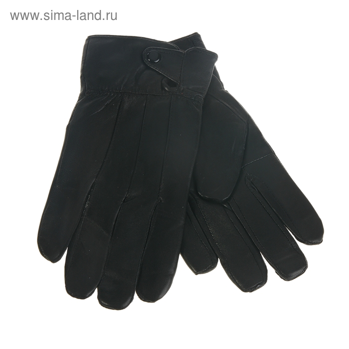 Перчатки мужские "Аарон", подклад, р-р 10, 24см, чёрные - Фото 1