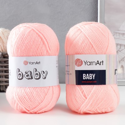 Пряжа для вязания спицами, крючком YarnArt, Baby, 100% акрил, 150 м/50 г, (204 персик)