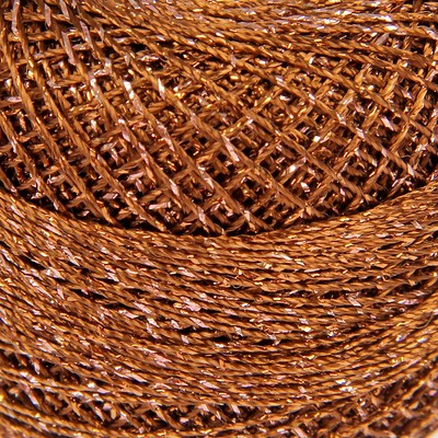 Пряжа "Camelia" 70% полиэстер, 30% люрекс 190м/25±5гр (422 шокол.с серебр)