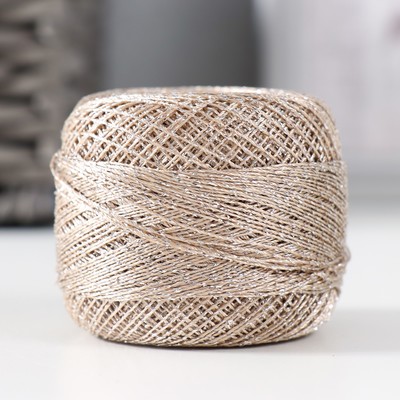 Пряжа для вязания спицами, крючком YarnArt, Camelia, 70% полиэстер, 30% люрекс, 190 м/20 г, (418 пыльное золото)