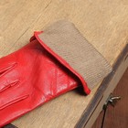 Перчатки женские "Антуанет" прошивка, подклад трикотаж, р-р 7,5, длина-24см, красный - Фото 3