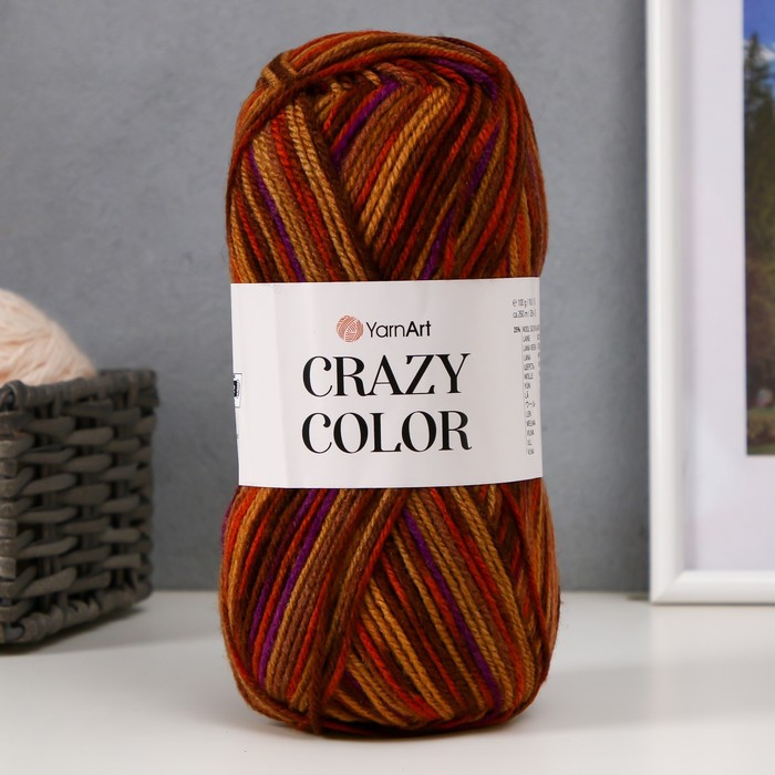 Пряжа "Crazy color" 25% шерсть, 75% акрил 260м/100гр (155) - Фото 1