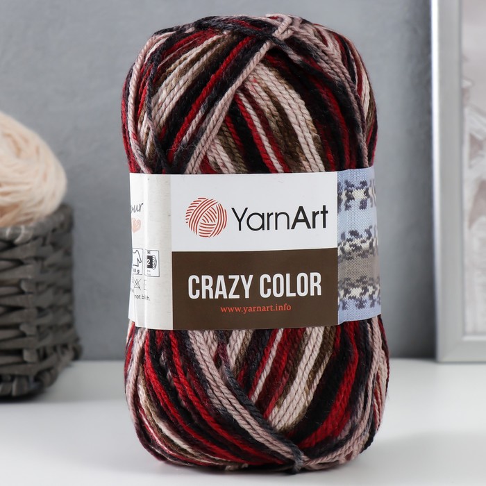 Пряжа "Crazy color" 25% шерсть, 75% акрил 260м/100гр (156) - Фото 1