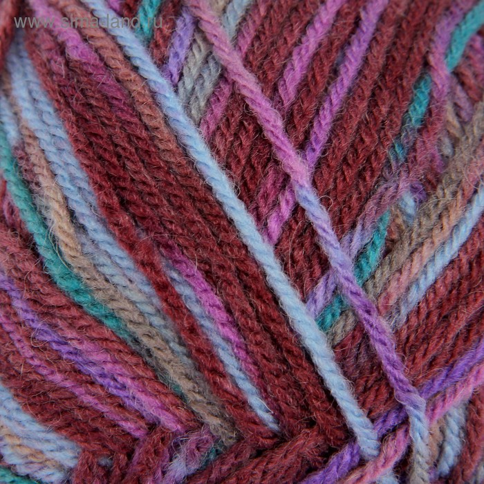 Пряжа "Crazy color" 25% шерсть, 75% акрил 260м/100гр (152 принт) - Фото 1