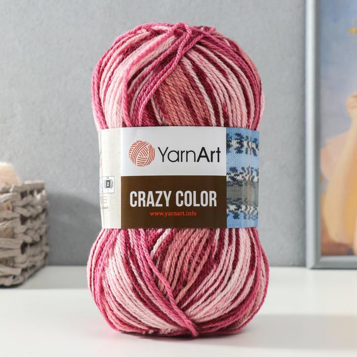 Пряжа "Crazy color" 25% шерсть, 75% акрил 260м/100гр (136) - Фото 1