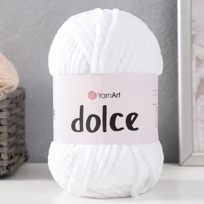 Пряжа "Dolce" 100% микрополиэстер 120м/100гр (741 белый)