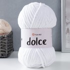 Пряжа "Dolce" 100% микрополиэстер 120м/100гр (741 белый) - Фото 7