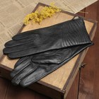 Перчатки женские "Мерида" прошивка, подклад трикотаж, р-р 8,5, длина-24,5см, черный - Фото 1