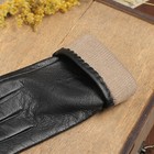 Перчатки женские "Калеопа" прошивка, подклад трикотаж, р-р 8,5, длина-24,5см, черный - Фото 3