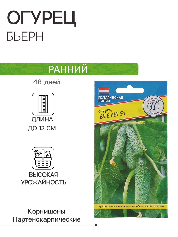 Семена огурца "Бьерн", F1, 5 шт. - Фото 1