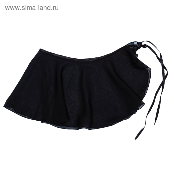 Юбка на завязках шифон, L=30 см, цвет чёрный - Фото 1