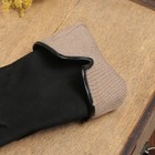 Перчатки женские "Фиби" прошивка и вставка из искусственной кожи, подклад, р-р 8,5, длина-24,5см, черный - Фото 3