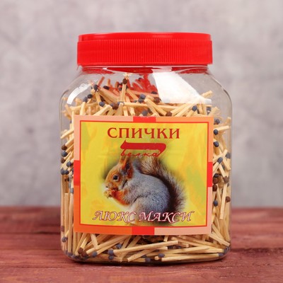 Спички ЛЮКС наполнением 1100 шт. ПЭТ-банка