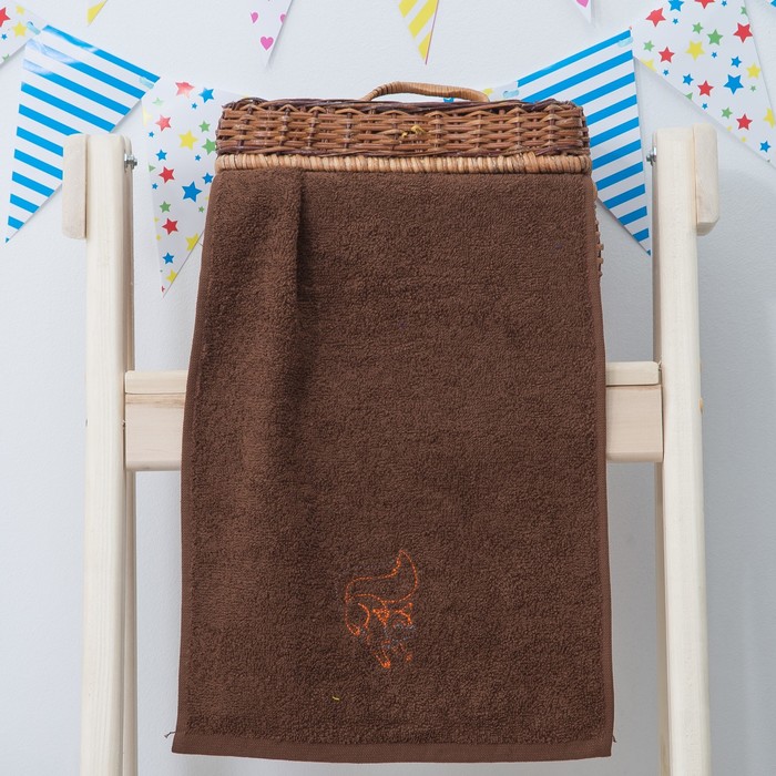 Махровое полотенце "Белка", размер 30х60 см, цвет коричневый - Фото 1