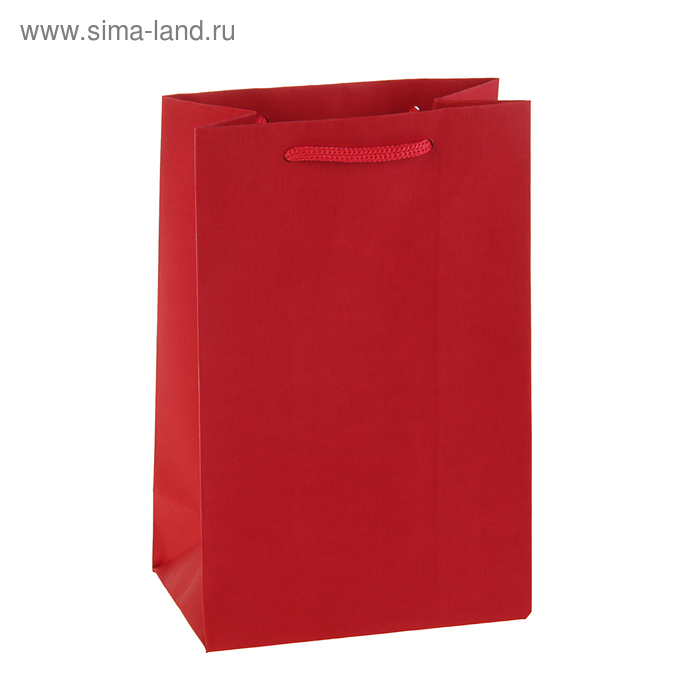 Пакет подарочный, красный, 14 х 9 х 21 см - Фото 1