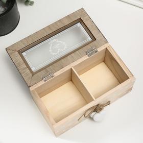 

Шкатулка дерево с делениями "Звезды и сердца" 8х19х9,5 см