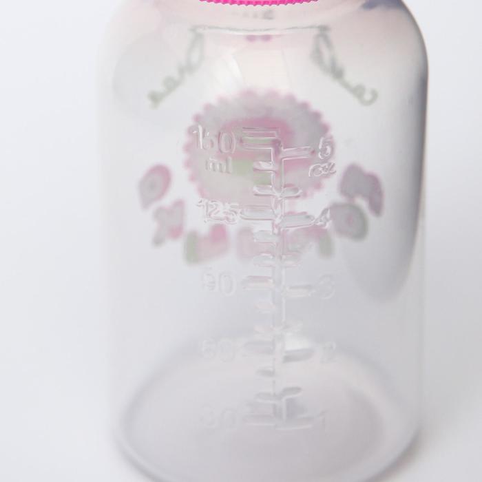Бутылочка для кормления 3 в 1 «Чудесная малышка», в комплекте ложка и носик-поильник, 150 мл, от 6 мес., цвет розовый - фото 1905429721