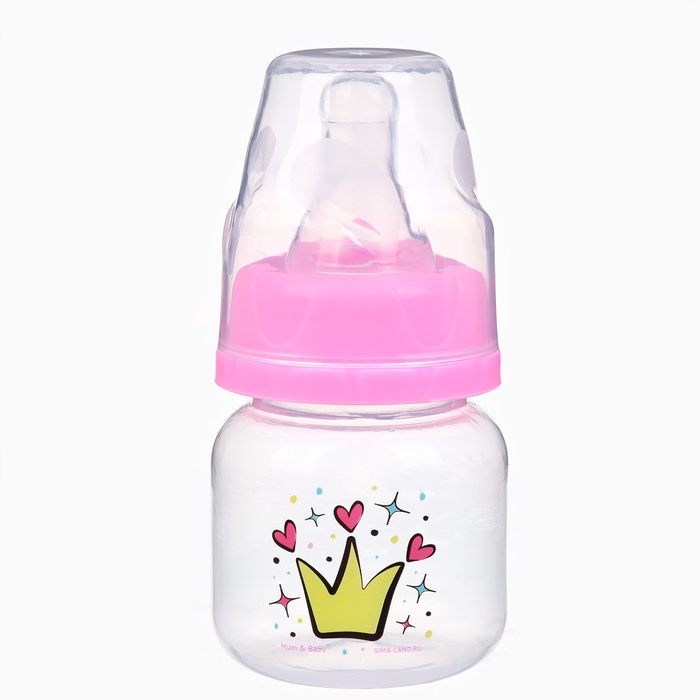 Бутылочка для кормления «Принцесса», классическое горло, от 0 мес., 60 мл., розовый