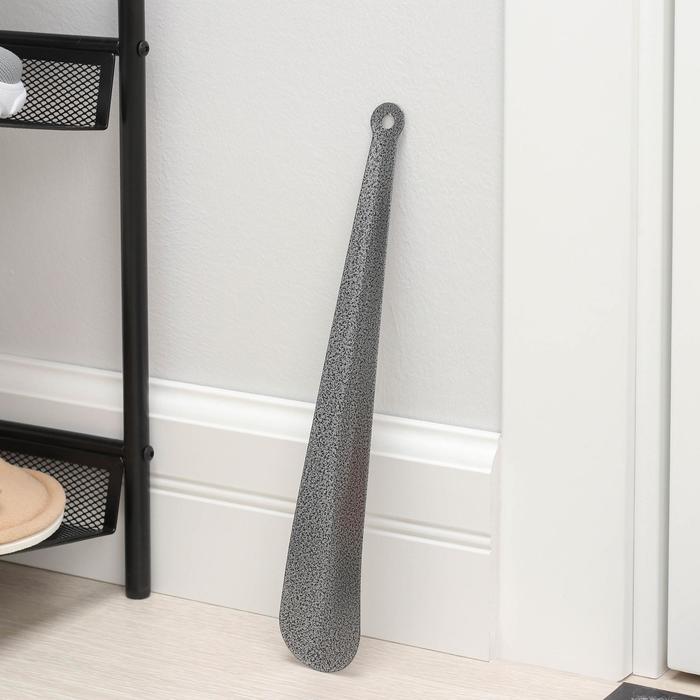 Ложка для обуви Доляна, с кольцом, 30×5 см, покрытие антик серебро - Фото 1