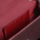 Клатч женский, отдел на магните, длинная цепь, цвет бордовый - Фото 3