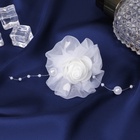 Бант для волос на резинке «Школьница», роза, d=7 см, белый - Фото 2