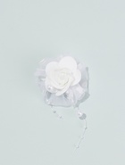 Бант для волос на резинке «Школьница», роза, d=7 см, белый - Фото 4