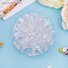 Бант для волос на резинке «Школьница», снежный жемчужный цветок, d=8.5 см, белый - Фото 2