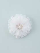 Бант для волос на резинке «Школьница», снежный жемчужный цветок, d=8.5 см, белый - Фото 4
