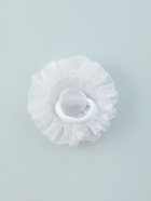 Бант для волос на резинке «Школьница», снежный жемчужный цветок, d=8.5 см, белый - Фото 5