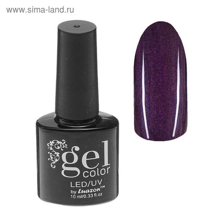 Гель-лак для ногтей, трёхфазный, LED/UV, с блёстками, 10мл, цвет 5284-417 тёмно-фиолетовый - Фото 1