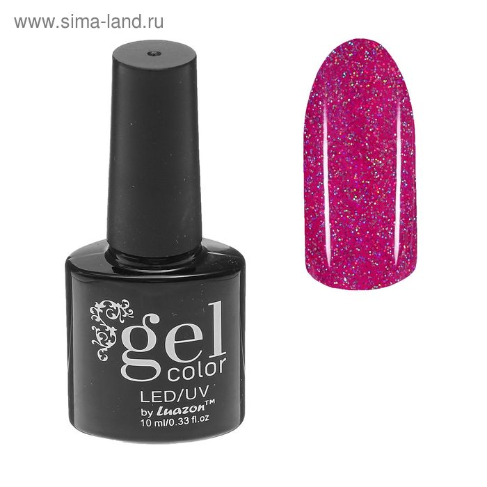 Гель-лак для ногтей, трёхфазный, LED/UV, с блёстками, 10мл, цвет 5284-443 тёмно-розовый - Фото 1