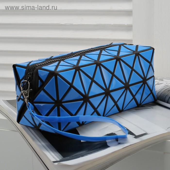 Косметичка дорожная, отдел на молнии, цвет синий - Фото 1