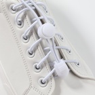 Шнурки для обуви, пара, круглые, с фиксатором, эластичные, d = 3 мм, 100 см, цвет белый - Фото 2