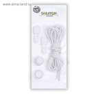 Шнурки для обуви, пара, круглые, с фиксатором, эластичные, d=3 мм, 100 см, белые - Фото 5