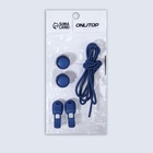 Шнурки для обуви, пара, круглые, с фиксатором, эластичные, d=3 мм, 100 см, синие - Фото 5