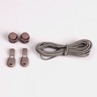 Шнурки для обуви, пара, круглые, с фиксатором, эластичные, d=3 мм, 100 см, серые - Фото 4