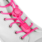 Шнурки для обуви, круглые, с фиксатором, эластичные, d = 3 мм, 100 см, пара, цвет розовый неоновый - Фото 1