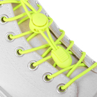 Шнурки для обуви, пара, круглые, с фиксатором, эластичные, d = 3 мм, 100 см, цвет жёлтый неоновый - Фото 1