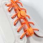 Шнурки для обуви, пара, круглые, с фиксатором, эластичные, d = 3 мм, 100 см, цвет оранжевый неоновый - Фото 2