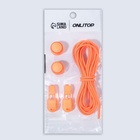 Шнурки для обуви, пара, круглые, с фиксатором, эластичные, d = 3 мм, 100 см, цвет оранжевый неоновый - Фото 5