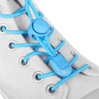 Шнурки для обуви, эластичные, с фиксатором, d = 3 мм, 100 см, пара, цвет голубой неоновый - Фото 1