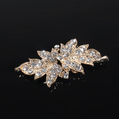 Декоративная застёжка «Листок», 5.1×2.3 см, цвет золотой