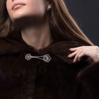 Декоративная застёжка «Круг», 9.5×3 см, цвет серебряный - Фото 4