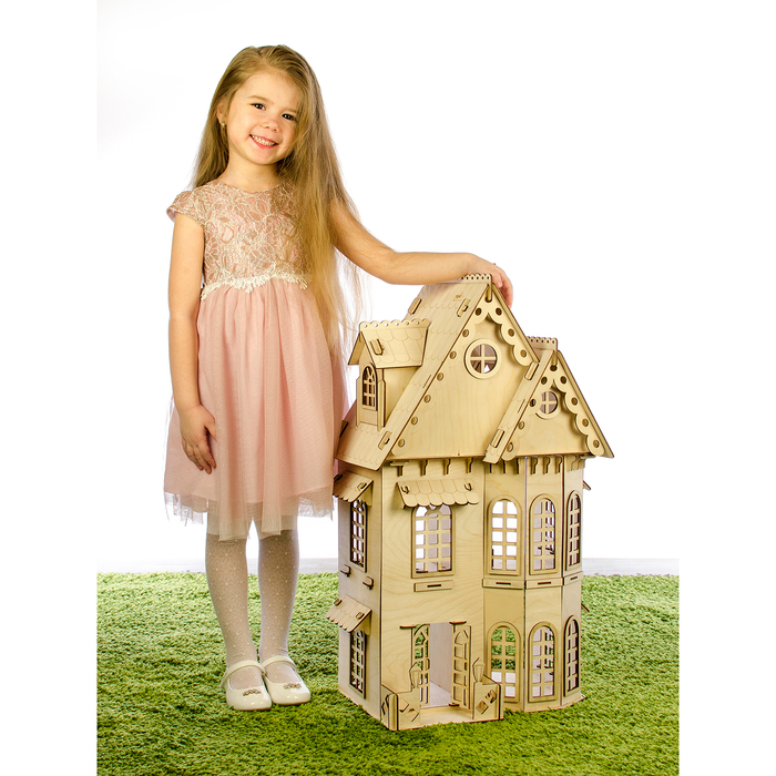 Конструктор «Кукольный домик», 2 этажа, фанера — 3 мм - фото 1886261424