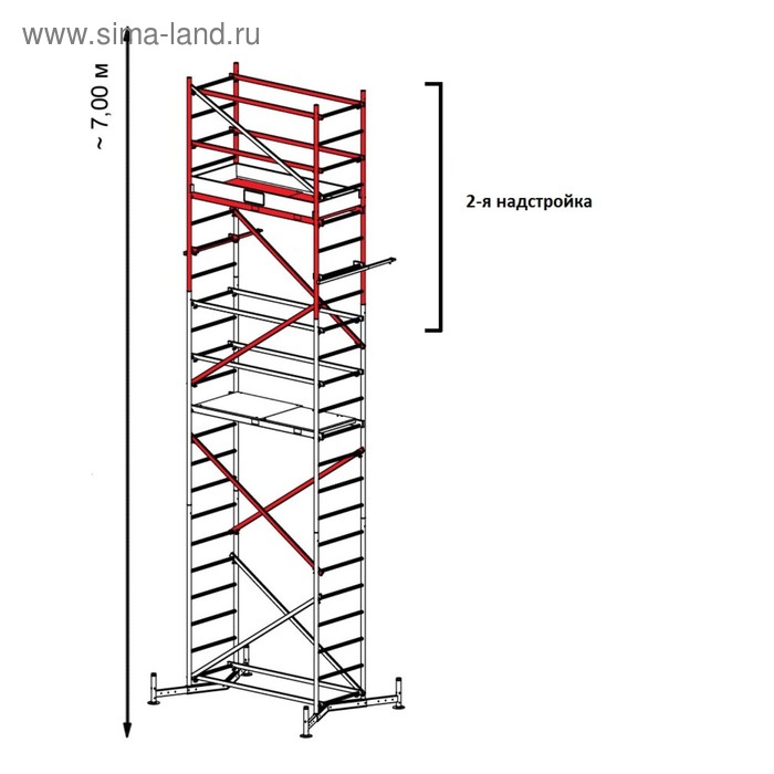 Подмости передвижные KRAUSE MONTO CLIMTEC, 2-я надстройка (БЕЗ ОСНОВЫ)