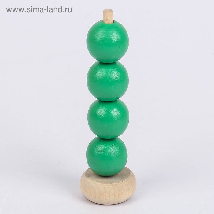 Пирамидка "Дидактическая №1" шары, зелёная - Фото 1