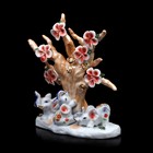 сувенир нэцкэ под фарфор 3слоника у сакуры с монетами h=25 F9 - Фото 3