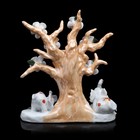 сувенир нэцкэ под фарфор 3слоника у сакуры с монетами h=25 F9 - Фото 4