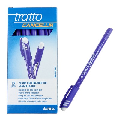 Ручка шариковая со стираемыми чернилами Tratto Ftratto Cancellik + ластик, 0.5 мм, фиолетовые чернила