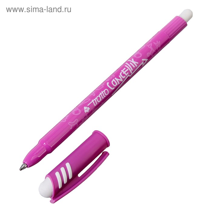 Ручка "пиши-стирай" шариковая Tratto Ftratto Cancellik + ластик розовый 826106 - Фото 1